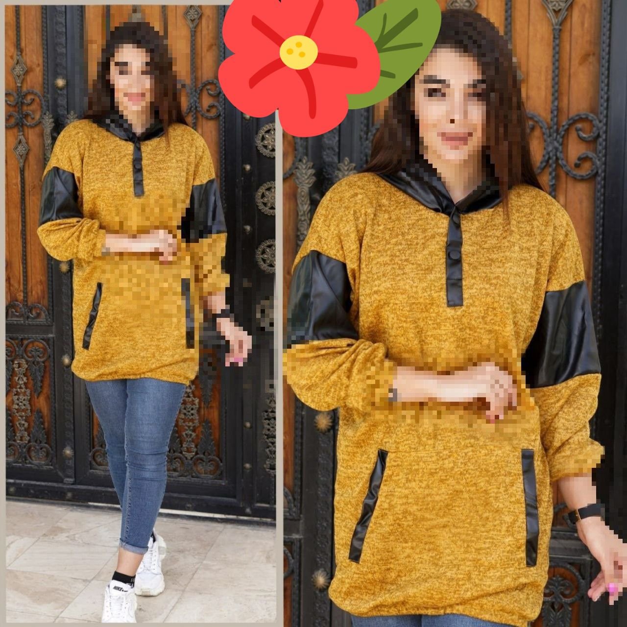 مانتوزنانه2دکمه خرجکارچرمی جنس آنغوره و چرم 2رنگ موجودفری سایز از 38تا44 ارسال رایگان به تمام نقاط کشورپوشاک زنانه نرگس2