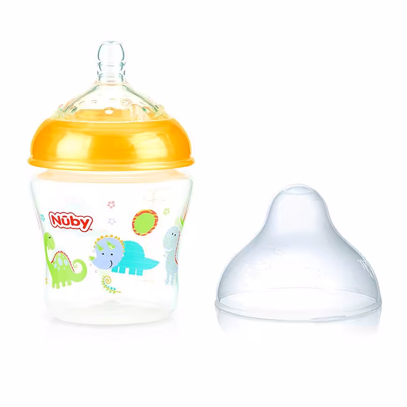 شیشه شیر زرد طرح دار nuby 1193