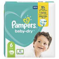 پوشک پمپرز آلمانی مدل Baby Dry سایز 6 بسته 34 عددی pampers