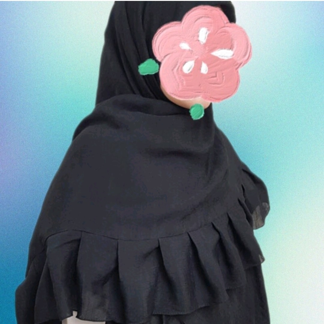 روسری وال اسلپ مشکی یاسی و سبز سدری قواره 140