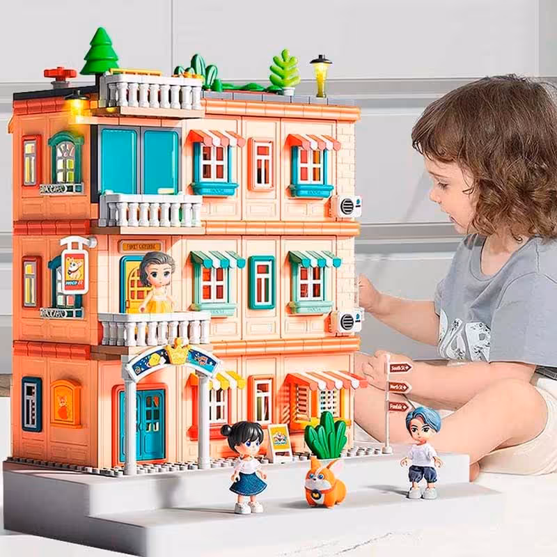 لگو خانه عروسکی 3 طبقه 382 تکه فلو FEELO کد 1803