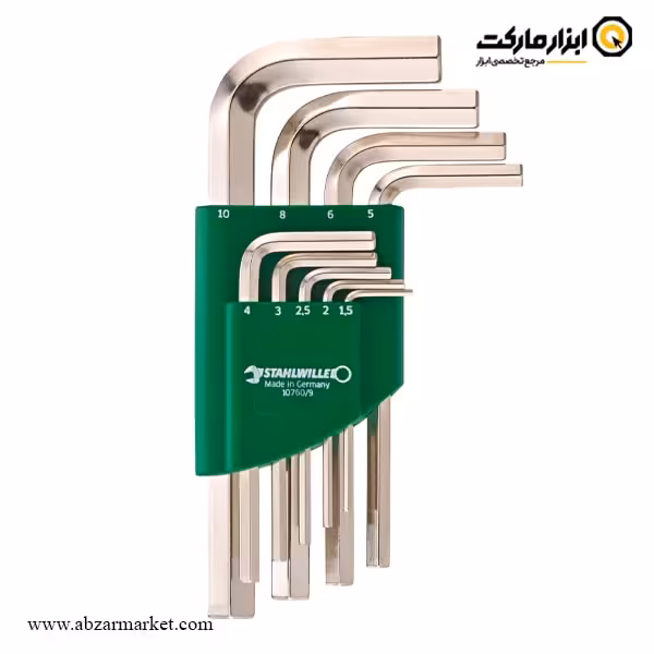 آچار آلن شش گوش اشتایویل کارتی کوتاه 9 عددی مدل 10760/9