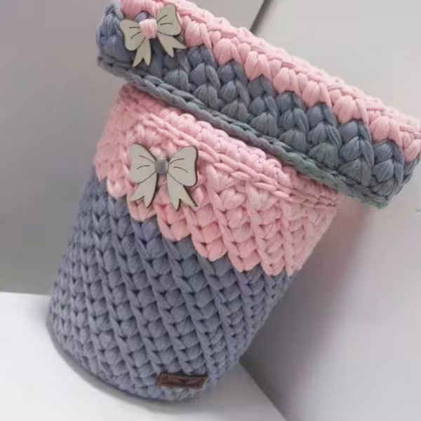 جا دستمالی و سطل زباله تریکوبافته شده با تریکو درجه پس کرایه یک