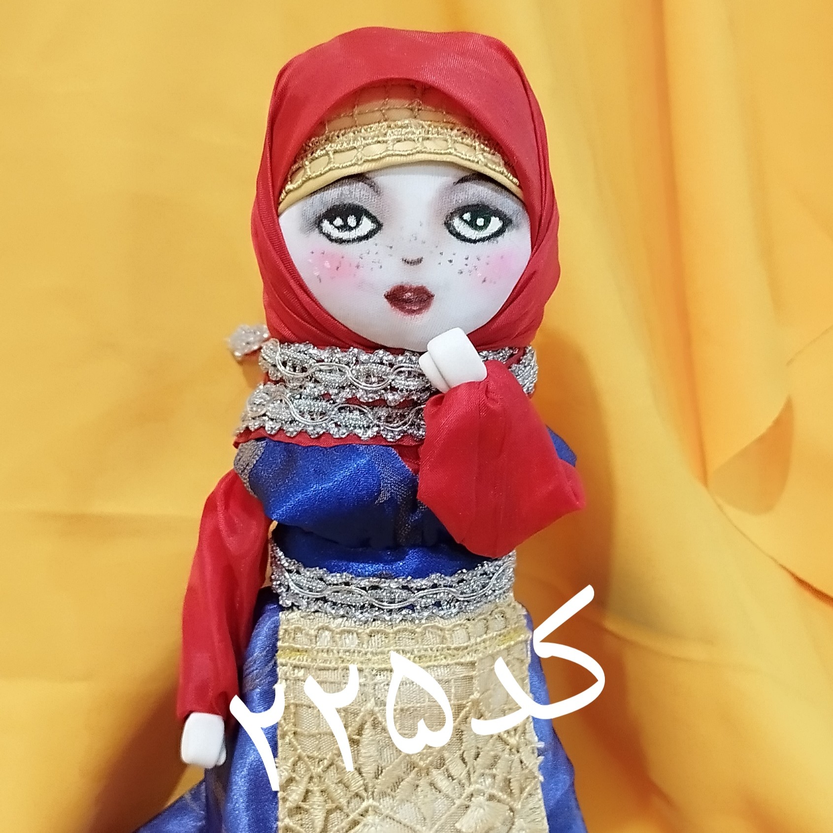عروسک نور کد225 دستساز پارچه ای قد 30سانت وزن حدود 200گرم