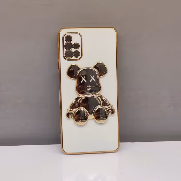 قاب گوشی خرسی استندشو مدل  A51 سفید