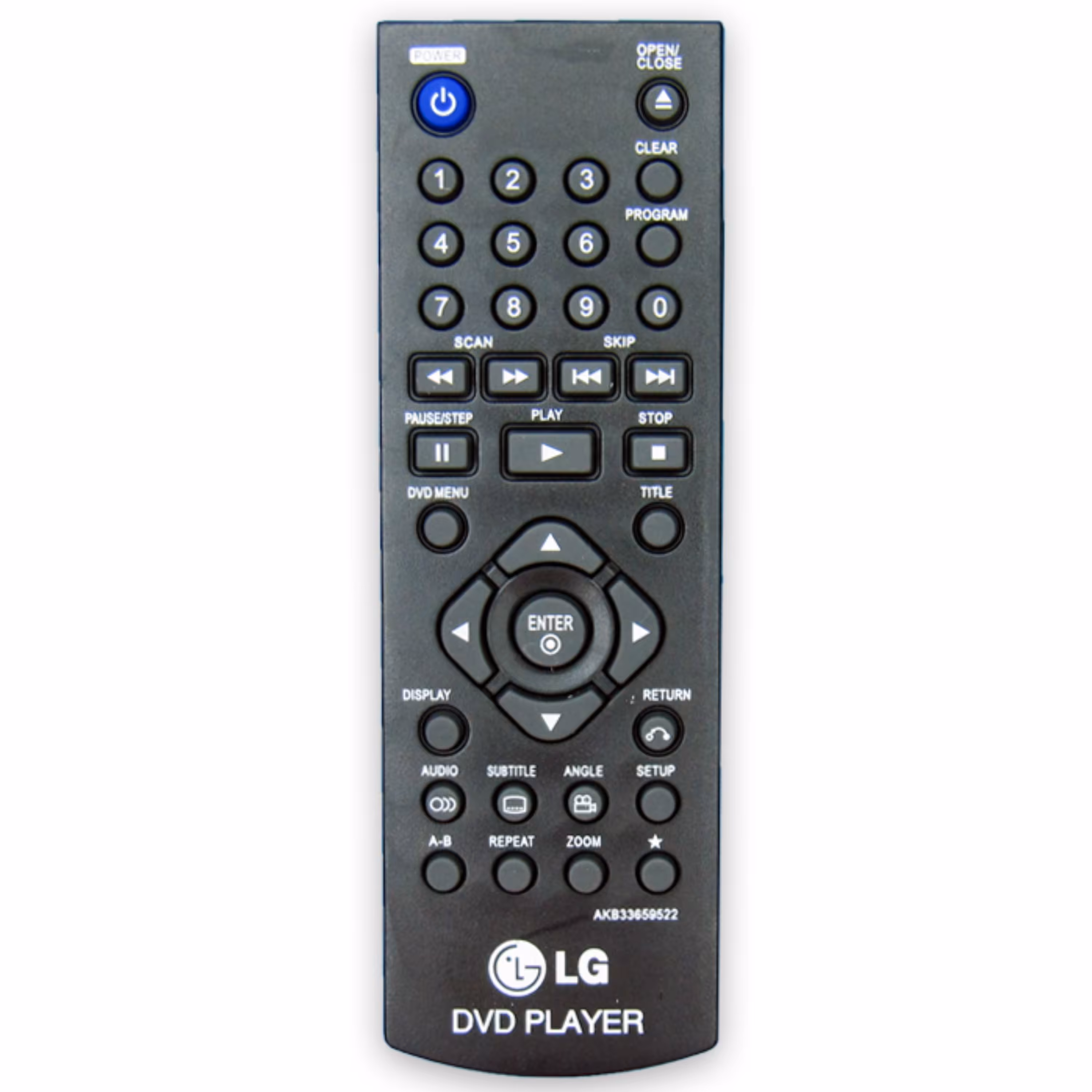 کنترل دی وی دی پلیر ال جی  LG DVD  مدل AKB33659522