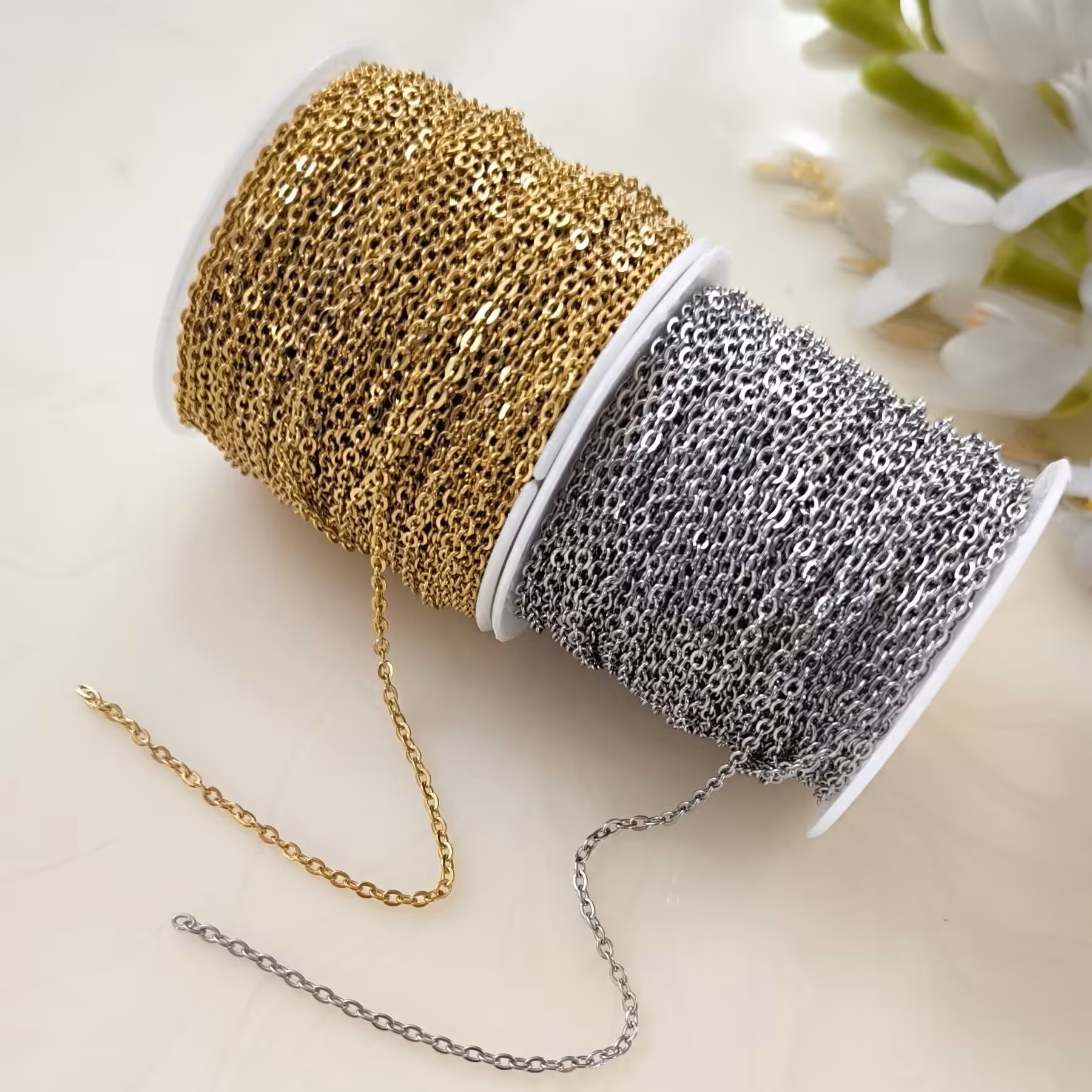 زنجیر دیپلمات استیل سایز 0.5 (فروش بصورت متری)