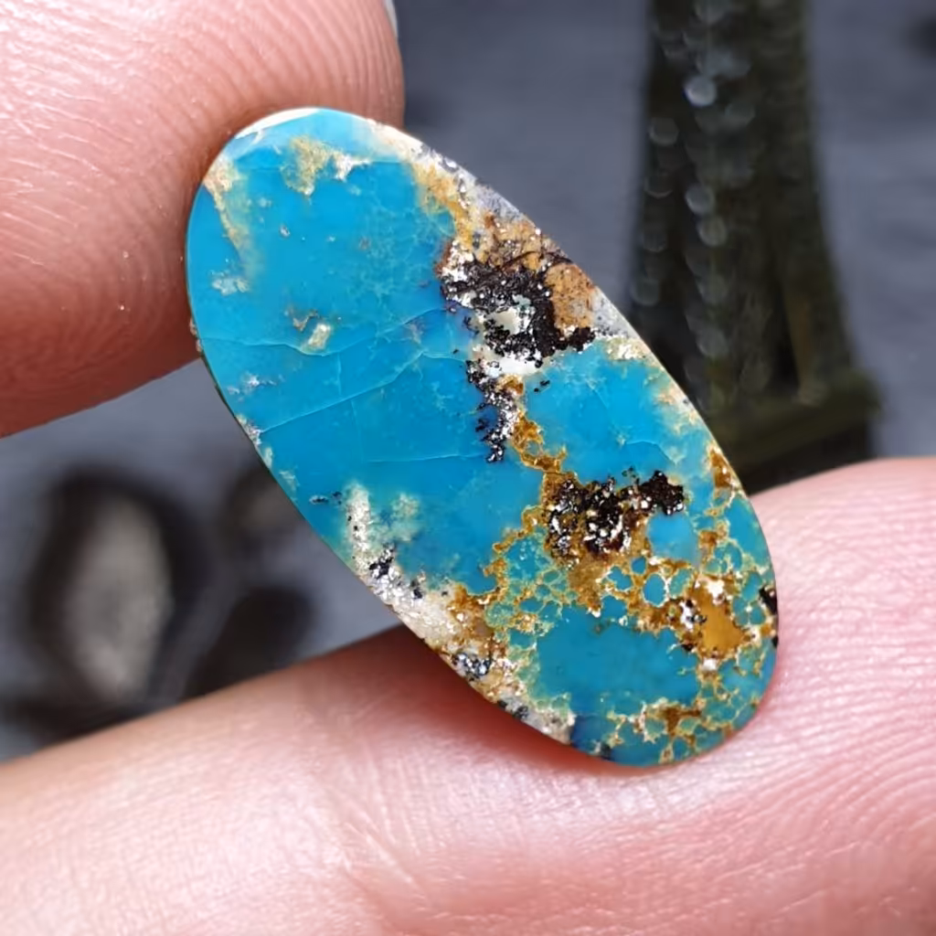  نگین فوق العاده زیبای سنگ صد درصد طبیعی فیروزه معدنی اصل نیشابور
کد 25636