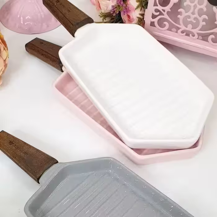 تابه گریل دسته چوبی  