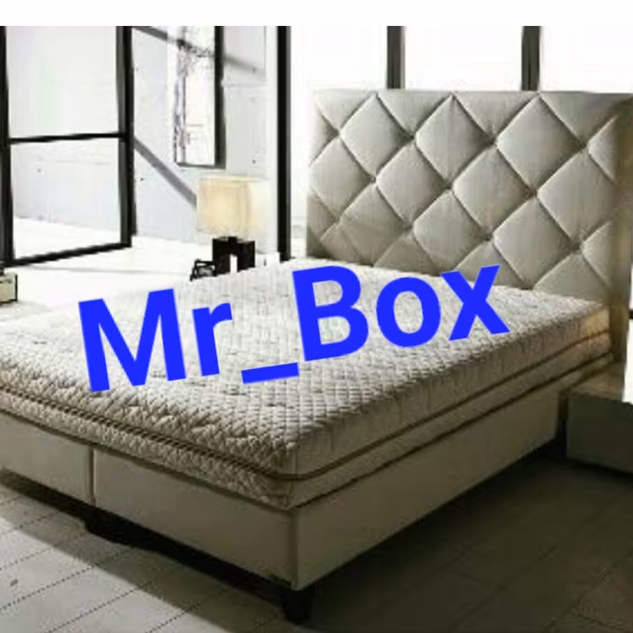 تختخواب باکس هتلی ثابت سایز 180  دوتیکه با  تاج تخت خواب بدون تشک