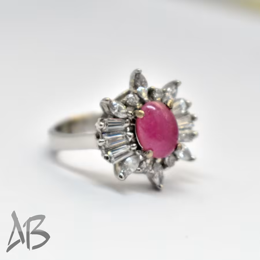 انگشتر نقره زنانه یاقوت صورتی آفریقایی سنگ معدنی اصل آقابزرگ کد 353