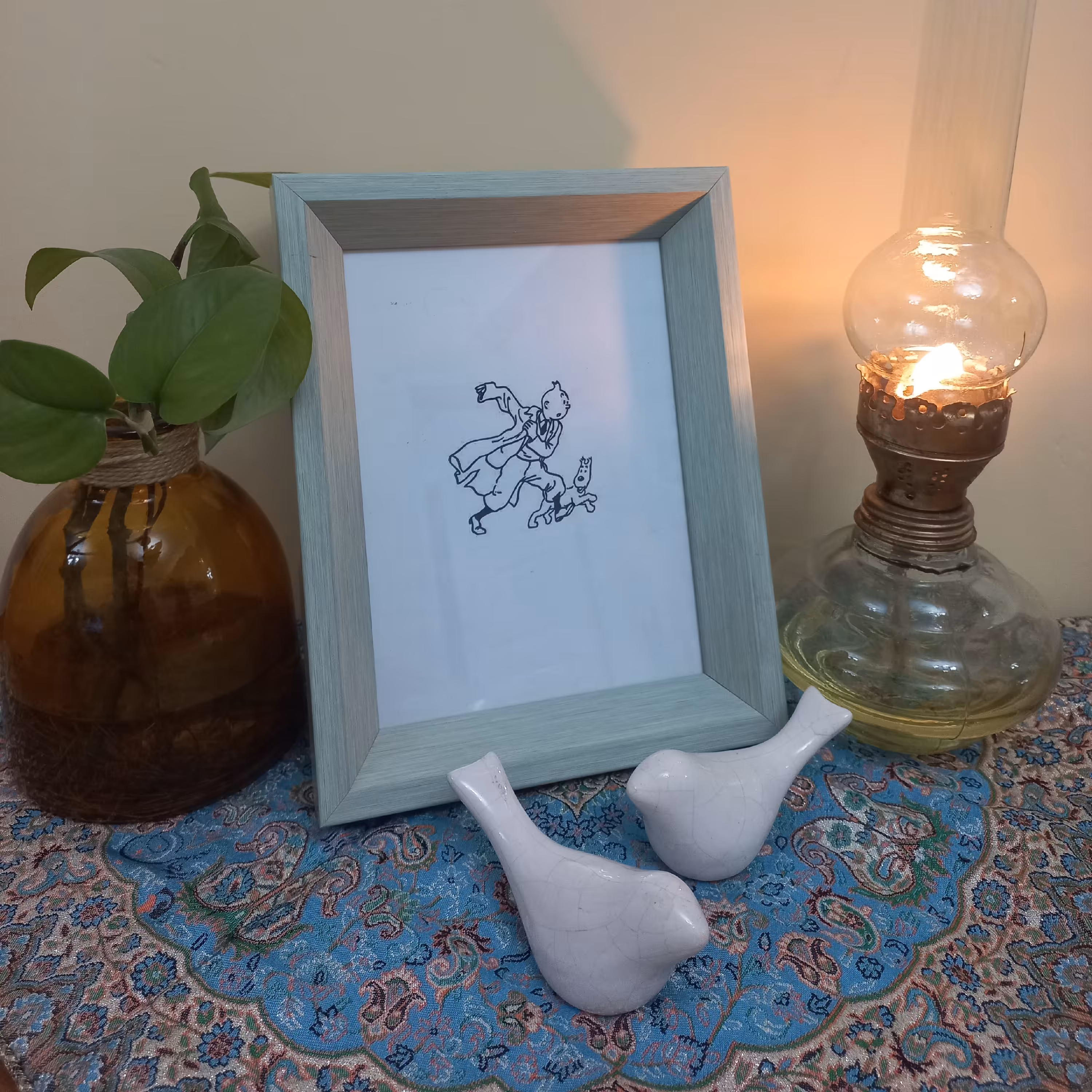 قاب عکس چوبی کد 116 سایز 15 در 20رنگ سبز  روشن با جعبه مقوایی