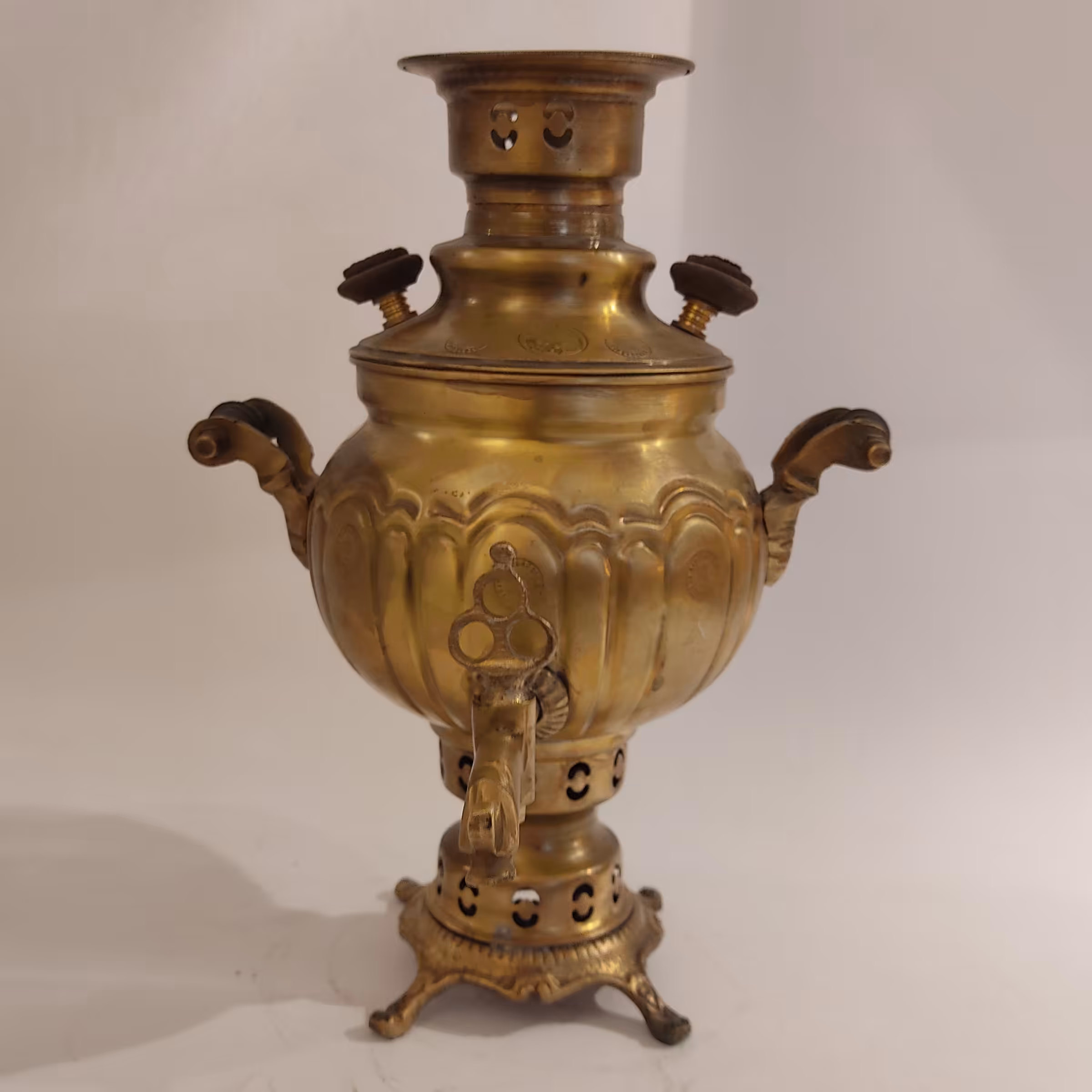 سماور ذغالی برنجی آنتیک سنگین 