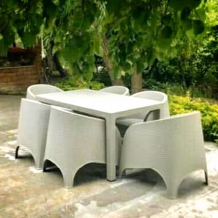 میز و صندلی ناهارخوری فضای باز شش نفره طرح مبل - مخصوص فضای باز - حیاط - تراس - بالکن-روف - دکور- ارسال رایگان به کل ایر