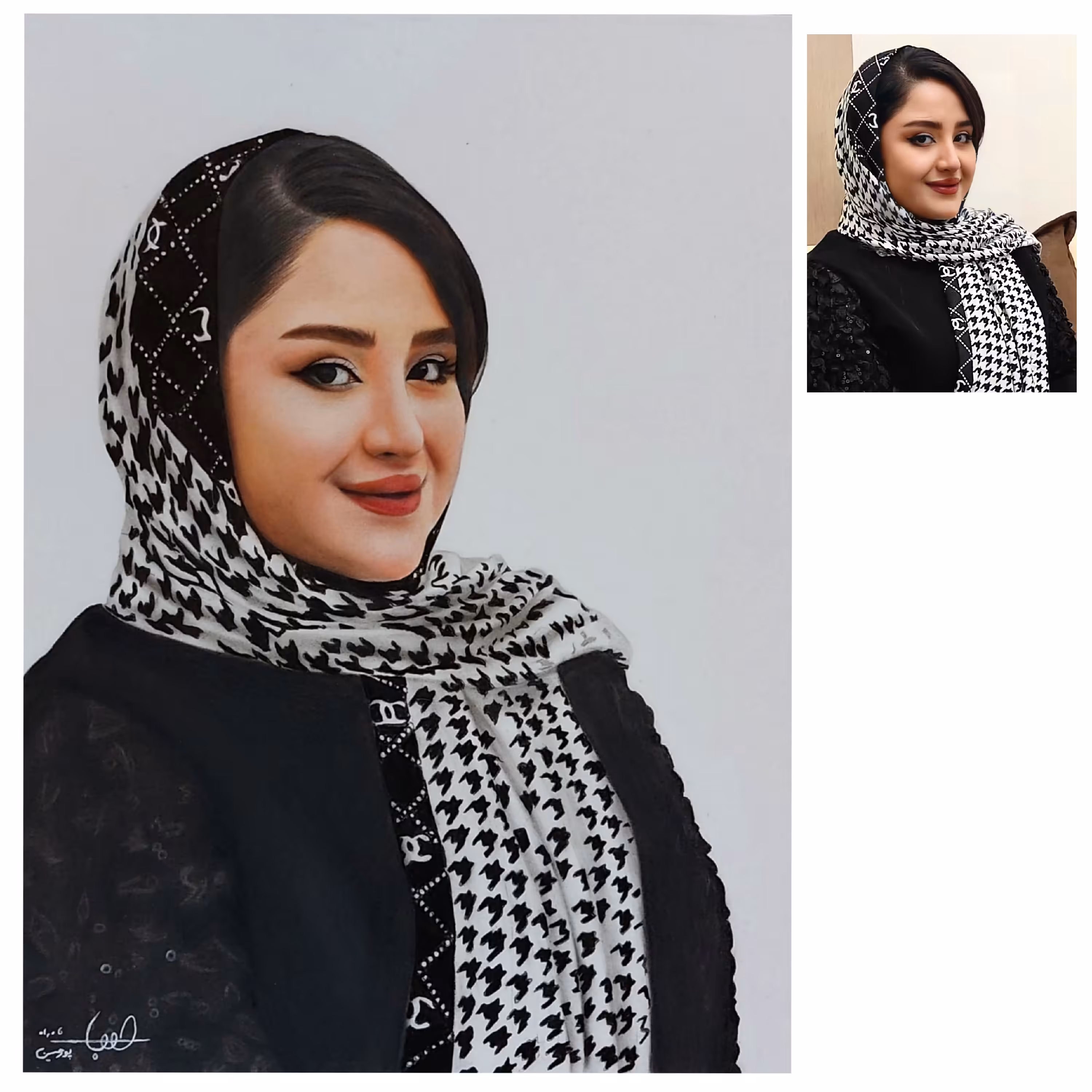 سفارش نقاشی چهره تک نفره با مدادرنگی سایز A4