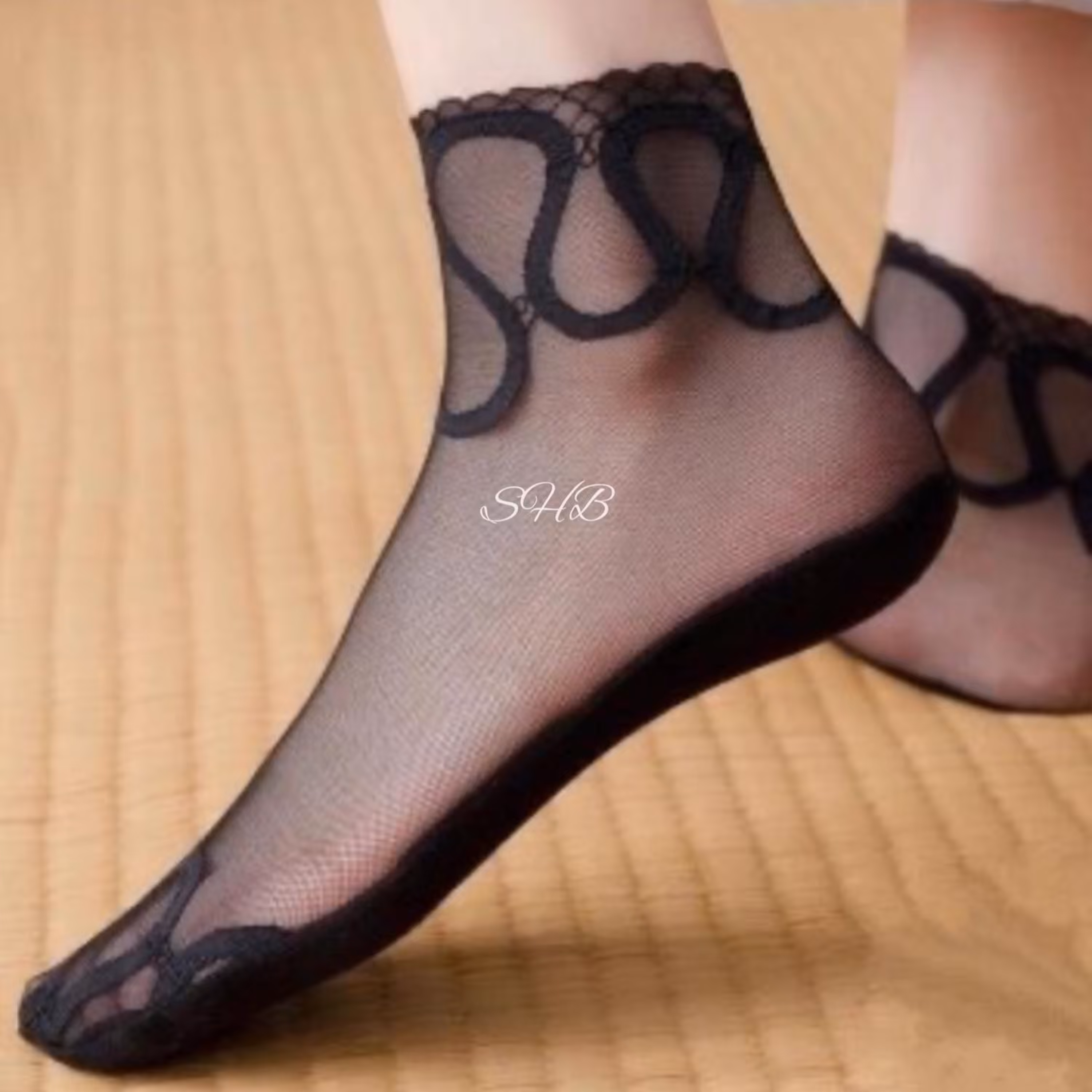 جوراب توری طرح هندسی در 5رنگ مختلف(سری10تایی )