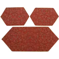 رومیزی سرویس ترمه ابریشم  کد TRSETE57  نفیس  رنگ قرمز  آستر زرشکی