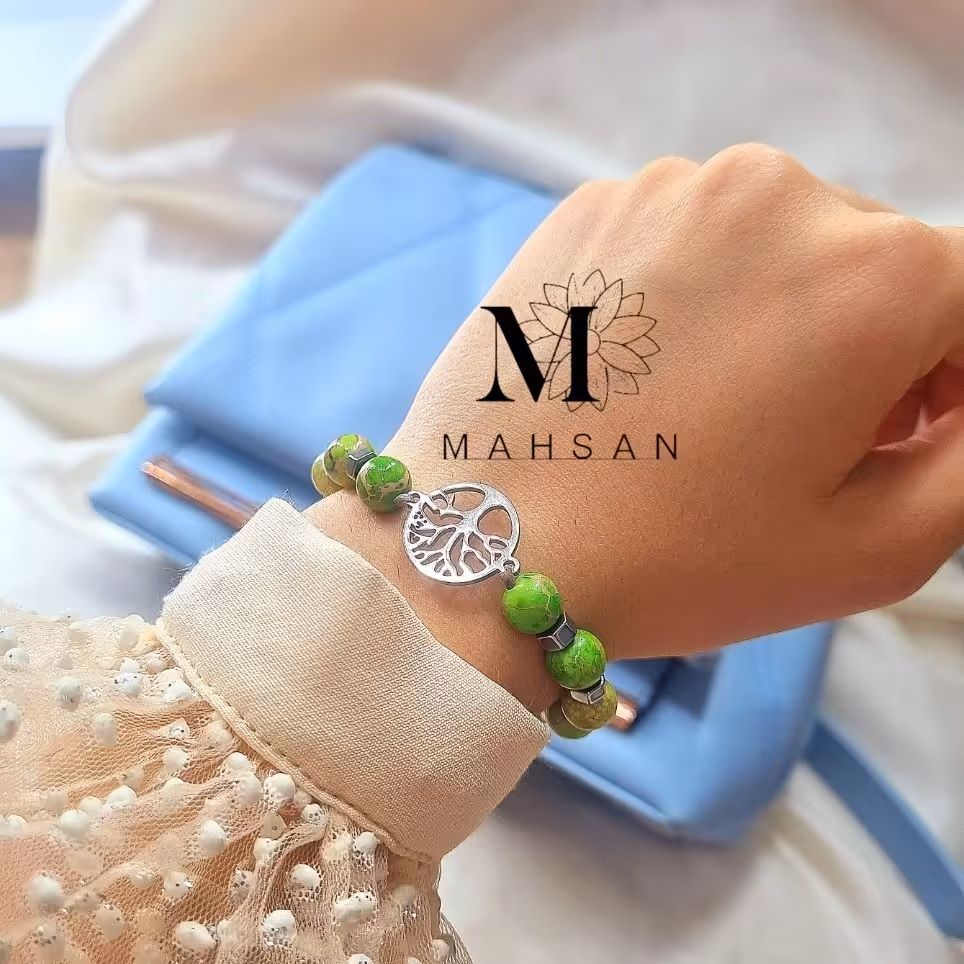 دستبند سنگ فیروزه آفریقایی 