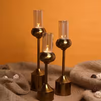 جاشمعی طلایی ایستاده 3 تایی