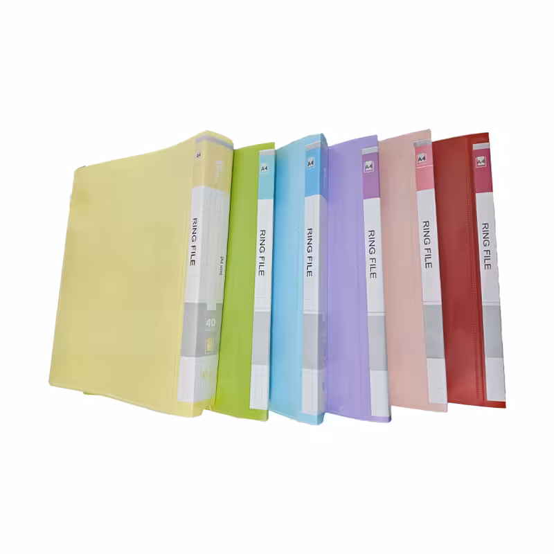 کلاسور 4 حلقه جلد طلقی