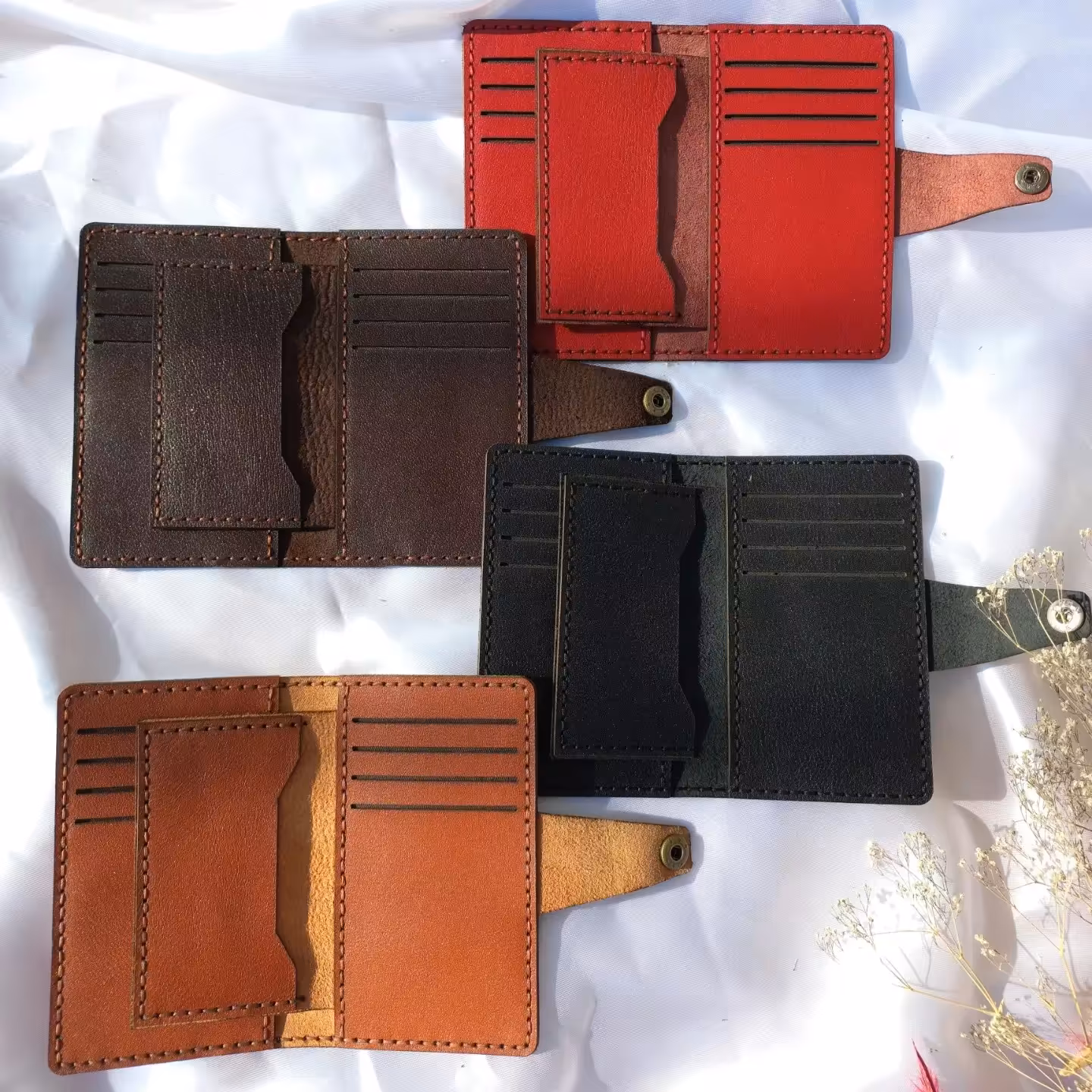 جاکارتی کیف کارت جا کارتی چرم طبیعی دست دوز 