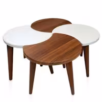 میز عسلی و جلو مبلی مدل گلبرگ مجموعه 4 عددی