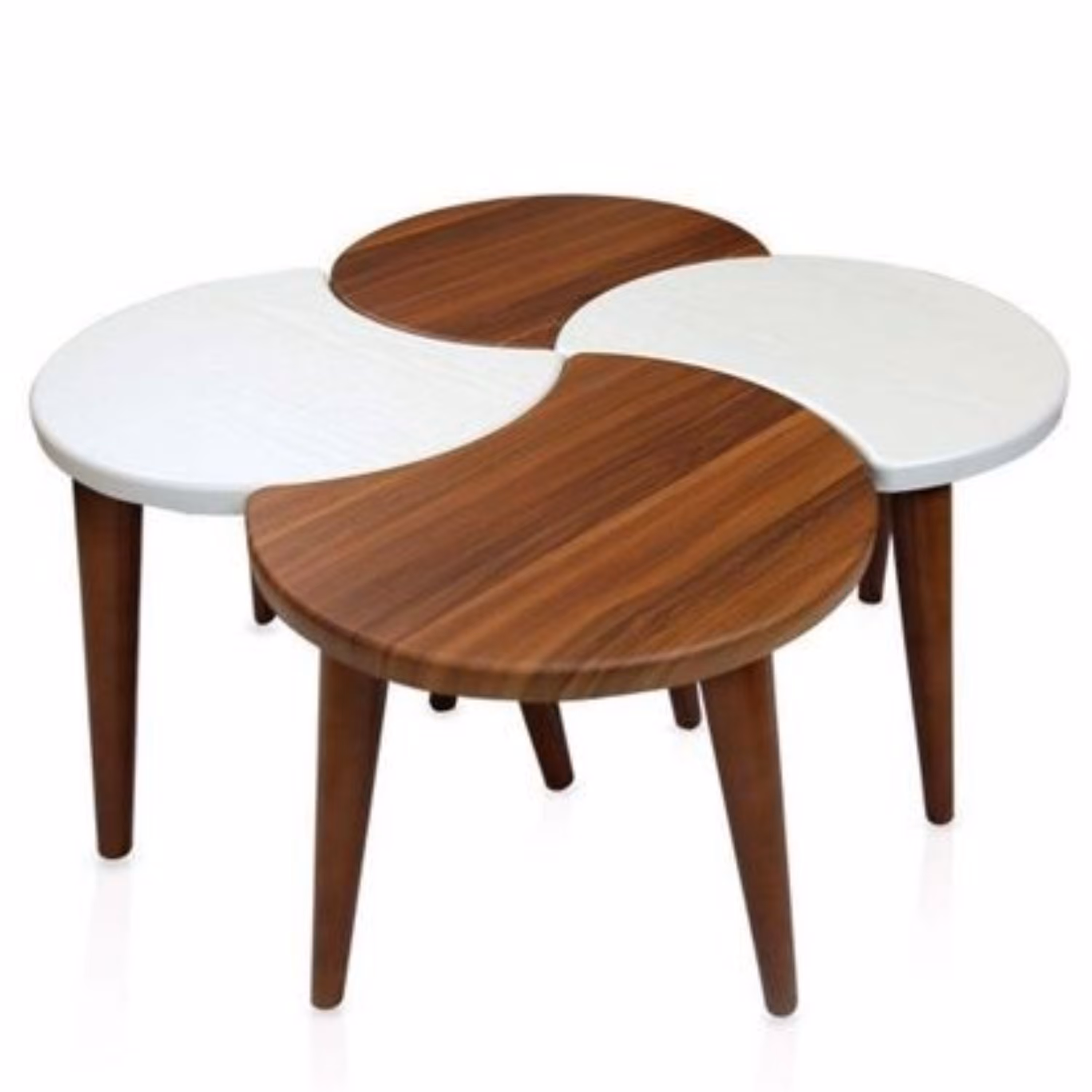 میز عسلی و جلو مبلی مدل گلبرگ مجموعه 4 عددی