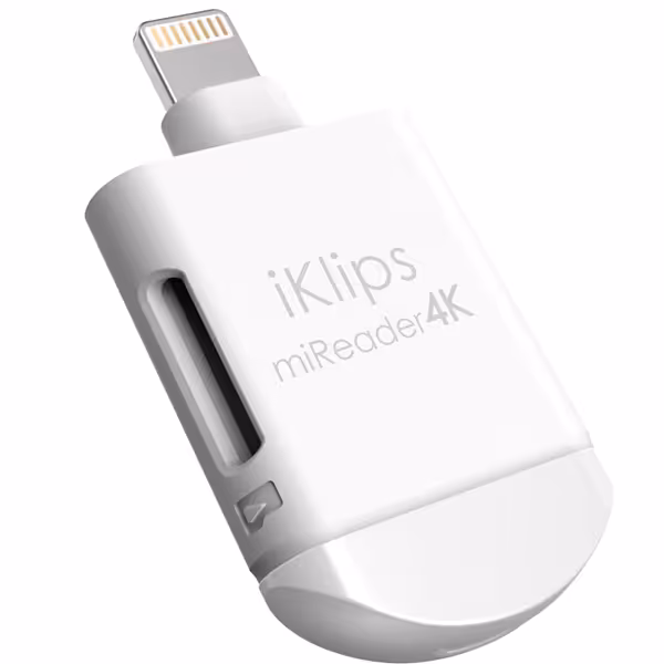 آدام المنتس کارت خوان لایتنینگ مدل iKlips miReader 4K سفید - Hiapple.ir