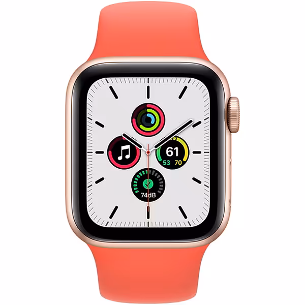 سری اس ای آلومینیوم 44 میلیمتری مردانه قاب طلایی با بند اسپرت آلویی - Hiapple.ir