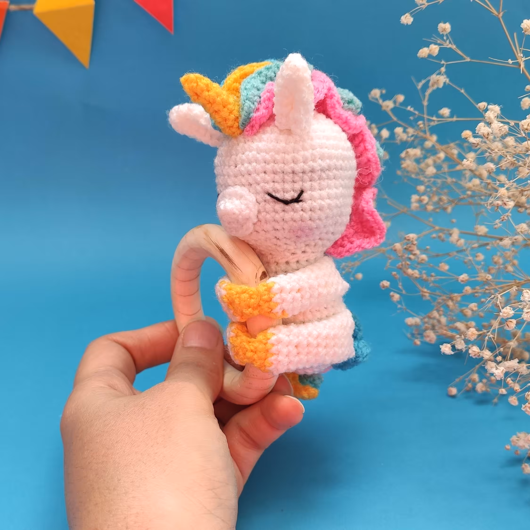 جغجغه و دندونی طرح تک شاخ و یونیکورن نوزاد 