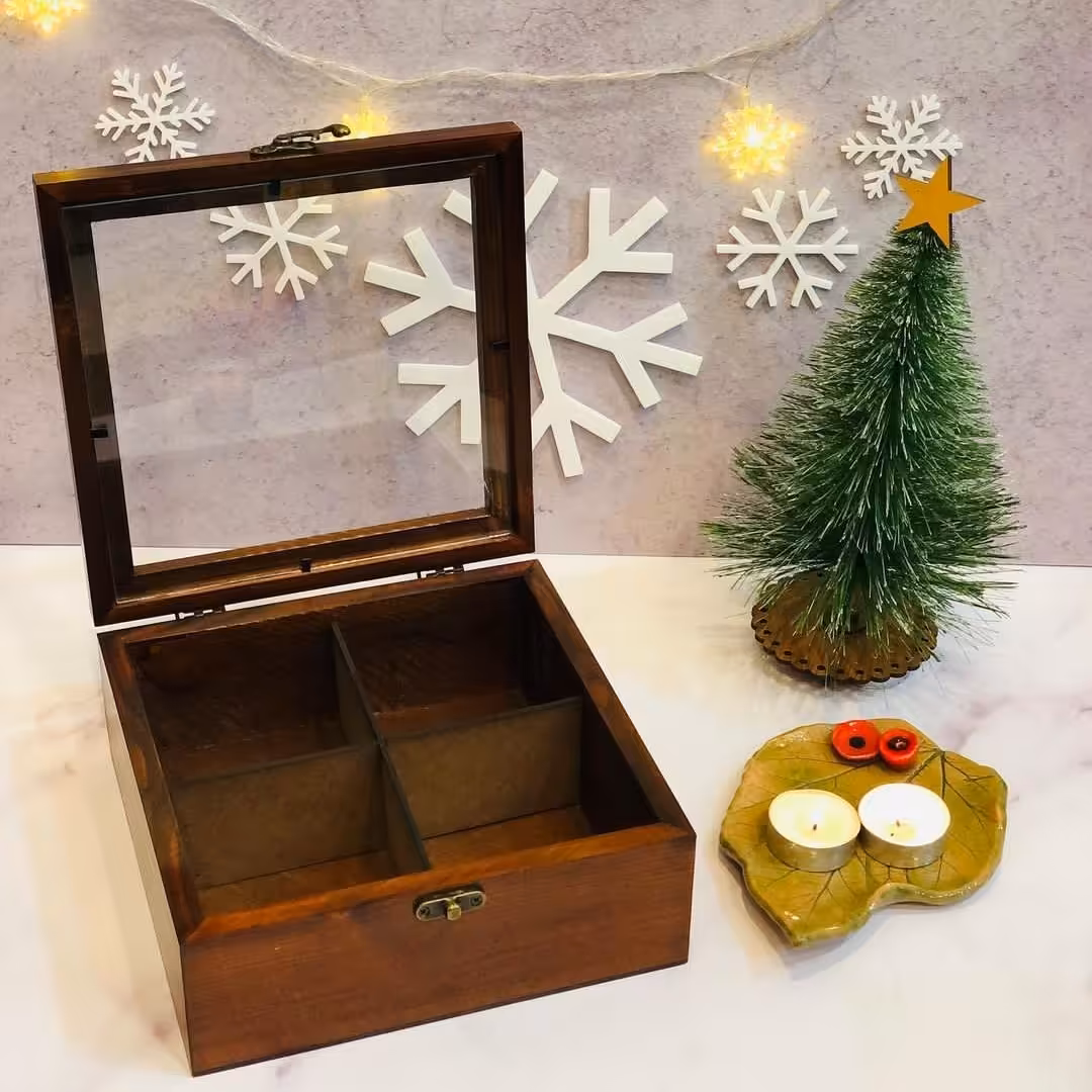 باکس چوبی تی بگ  در 5 سایز و رنگ متفاوت 