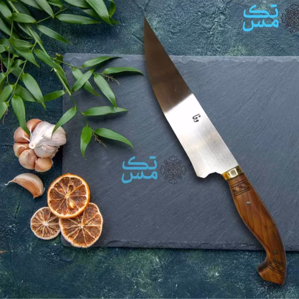 چاقوی سفارشی آشپزخانه بیخصی بلند استاد وفا با تیغه فولادی 026
