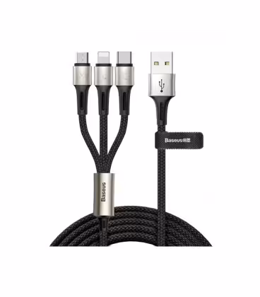 کابل سه سر باسئوس مدل Car Co-sharing Three-in-One CAMLT-FX01 طول 1 متر