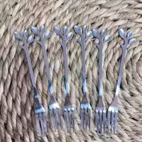 چنگال برگ نقره ای 6 عددی