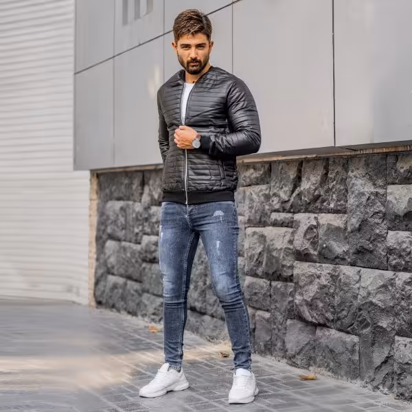 کاپشن مردانه چرم مدل FRIKA