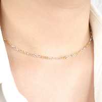 گردنبند (زنجیر) برند ژوپینگ دورنگ طرح طلا کد 8218