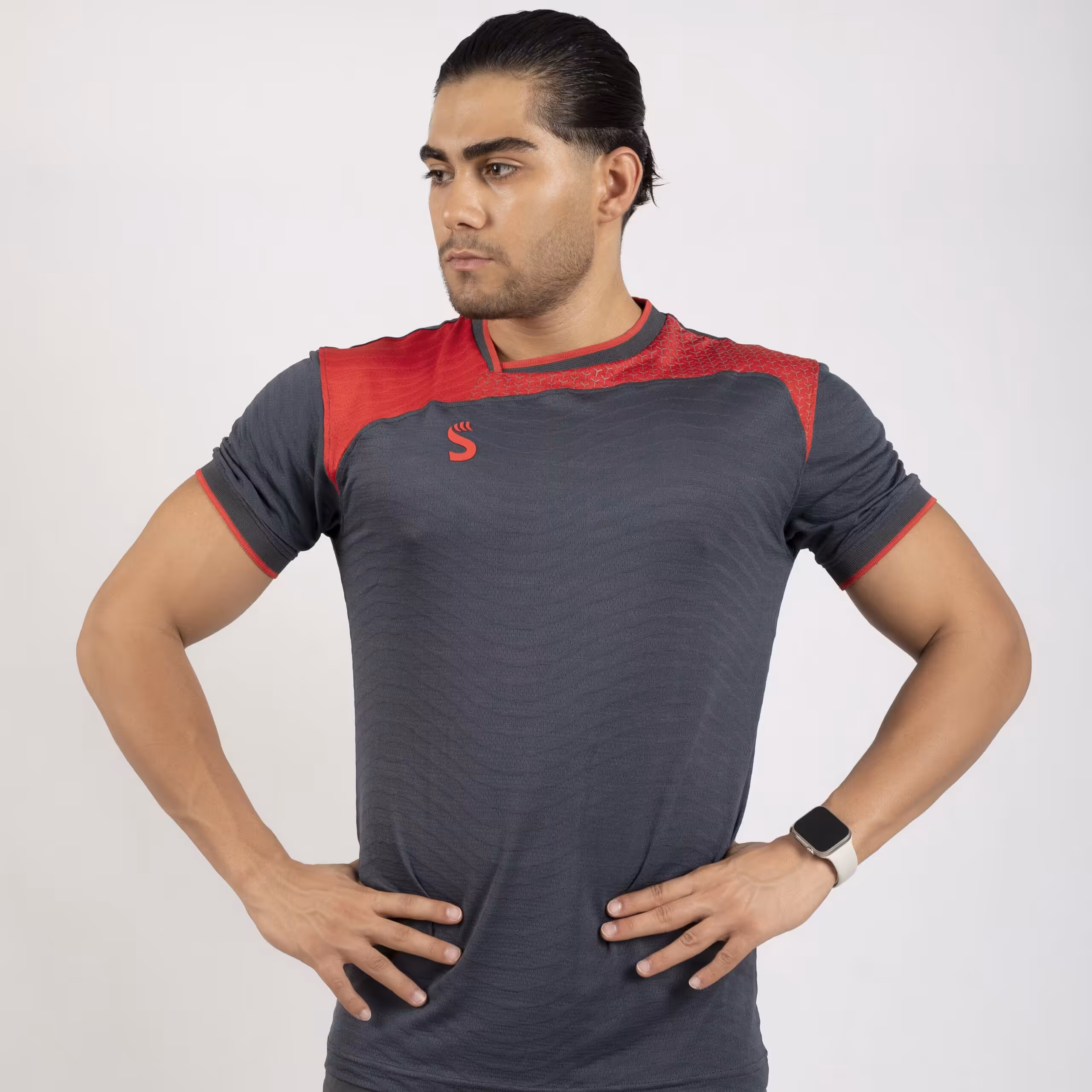 پیراهن شورت مدل ستاره ای کد 2228 نوک مدادی/قرمز سینا اسپرت