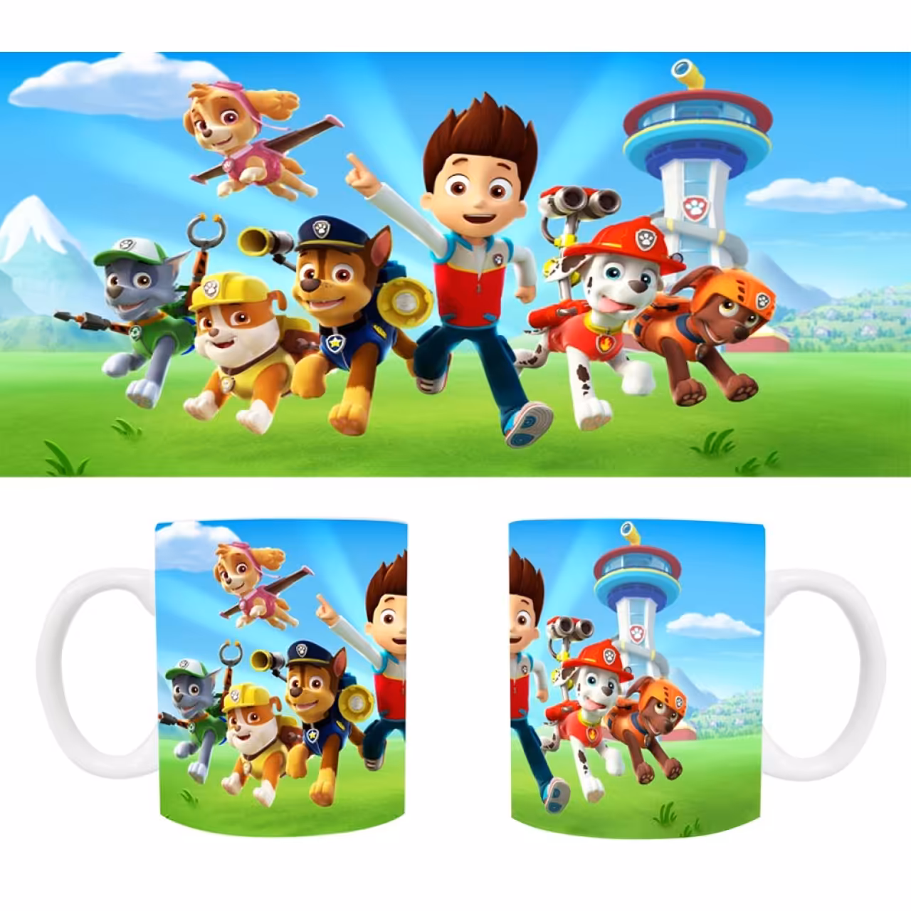 ماگ سرامیکی کارتونی طرح سگ های نگهبان