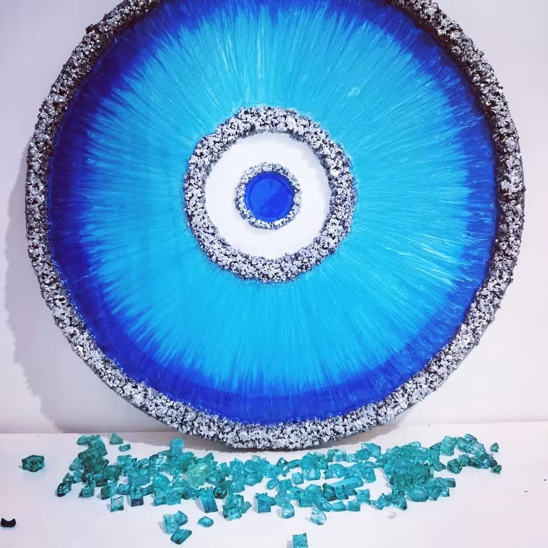 تابلو چشم نظر  دستساز رزینی 50 سانتی متری