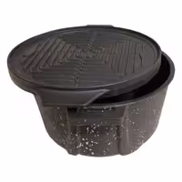 تنور تمام چدن چند کاره ایرانیکا-قابلمه با درب چدن استیک پزی-قابلمه سایز 24-استیک پز سایز26-به همراه درب شیشه ای