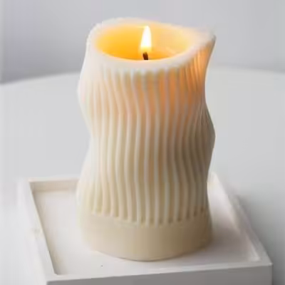 شمع طرح استوانه موج دار کد 1004