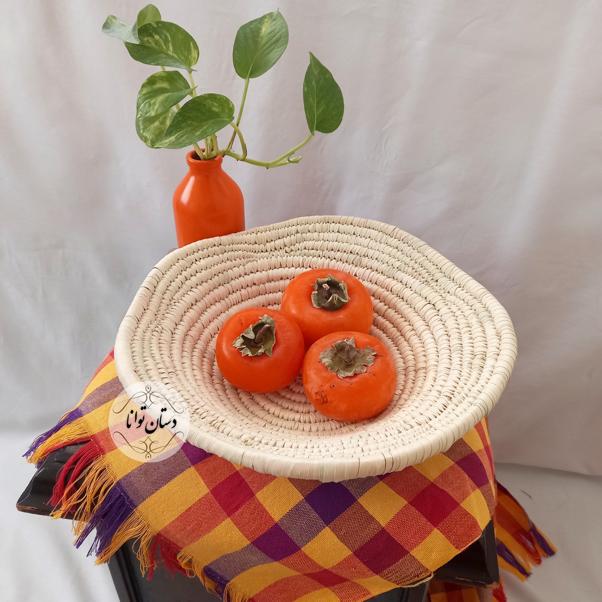 کاسه حصیری طرح گل