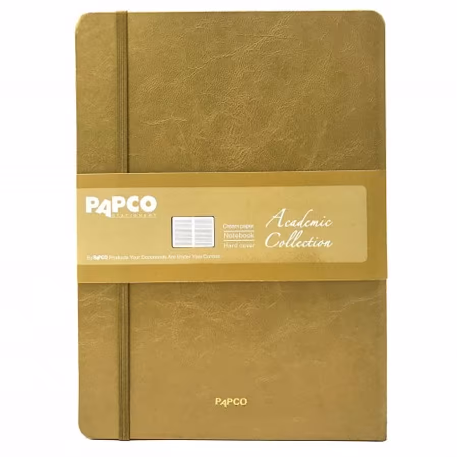 دفتر 130 برگ پاپکو مدل آکادمیک 1 کد NB-674 رنگ طلایی