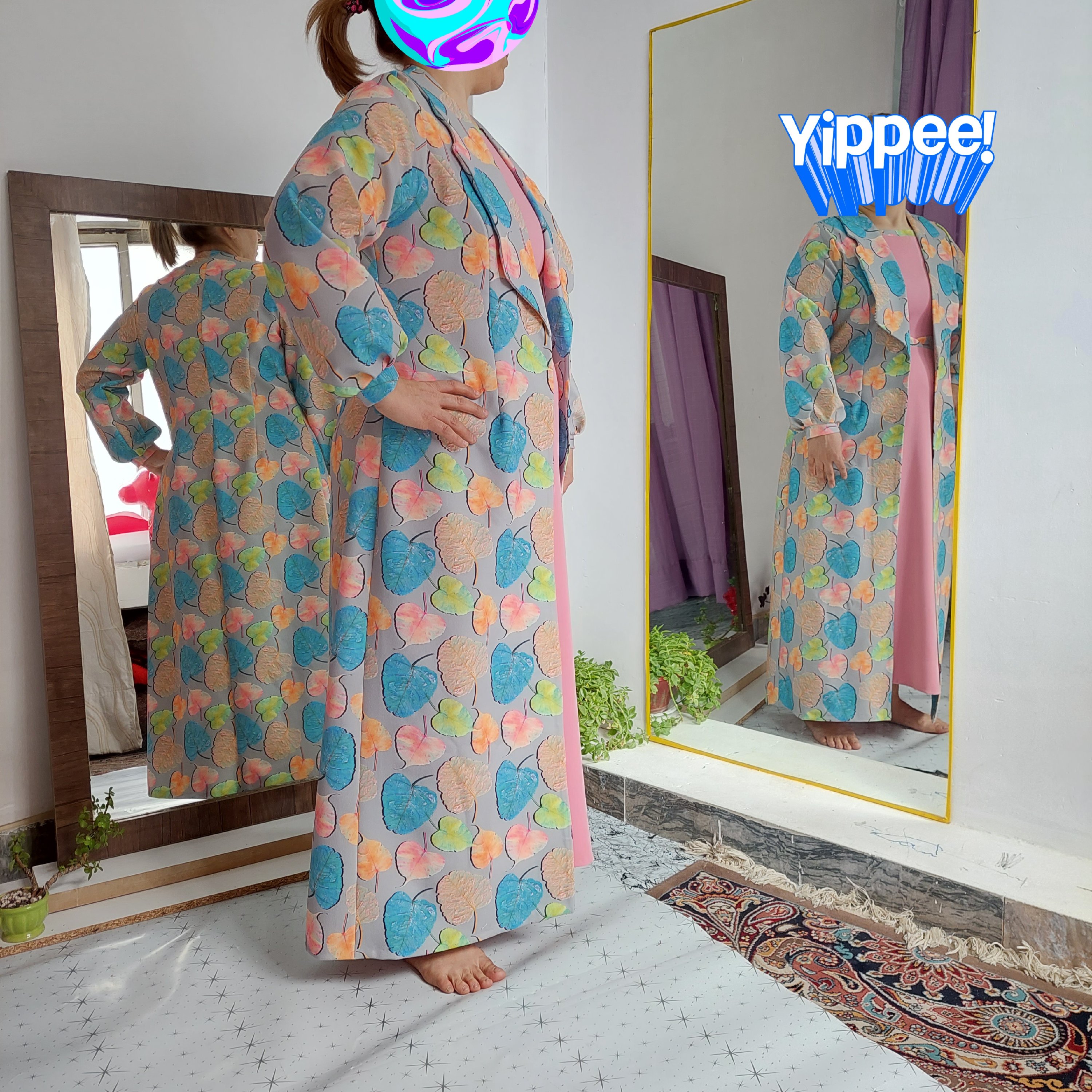 مانتو طرحدار پاییزی و سارافون ساده ست مانتو