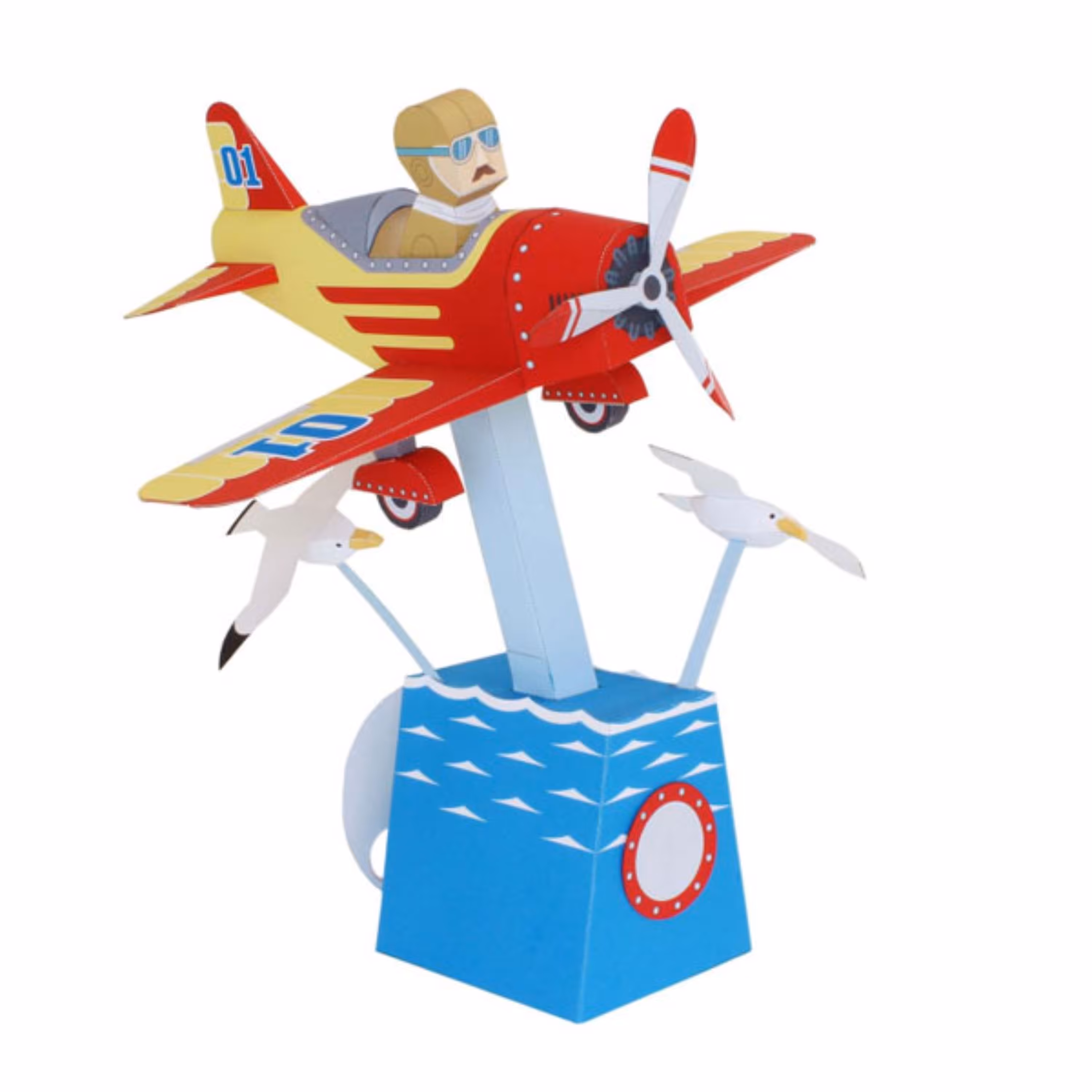 ماکت مینیاتوری مدل کاردستی ساختنی طرح خلبان و هواپیما