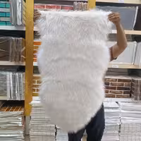 خز وارداتی مادام کوکو آستر دار ابعاد 60 در100 رنگ سفید