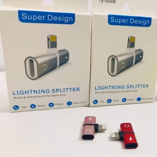 تبدیل ایفون 1 به 2 LIGHTNING کیفیت عالی  خروجی شارژ و هندزفری