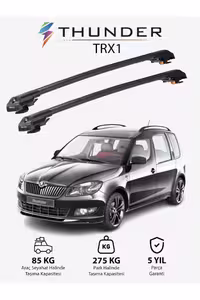 نوار محافظ خودرو خاکستری SKODA ROOMSTER 2006 2015 TRX1 CARRIER قفل جستجو SEART CARRIT SUILING BAR GRAY Thunder