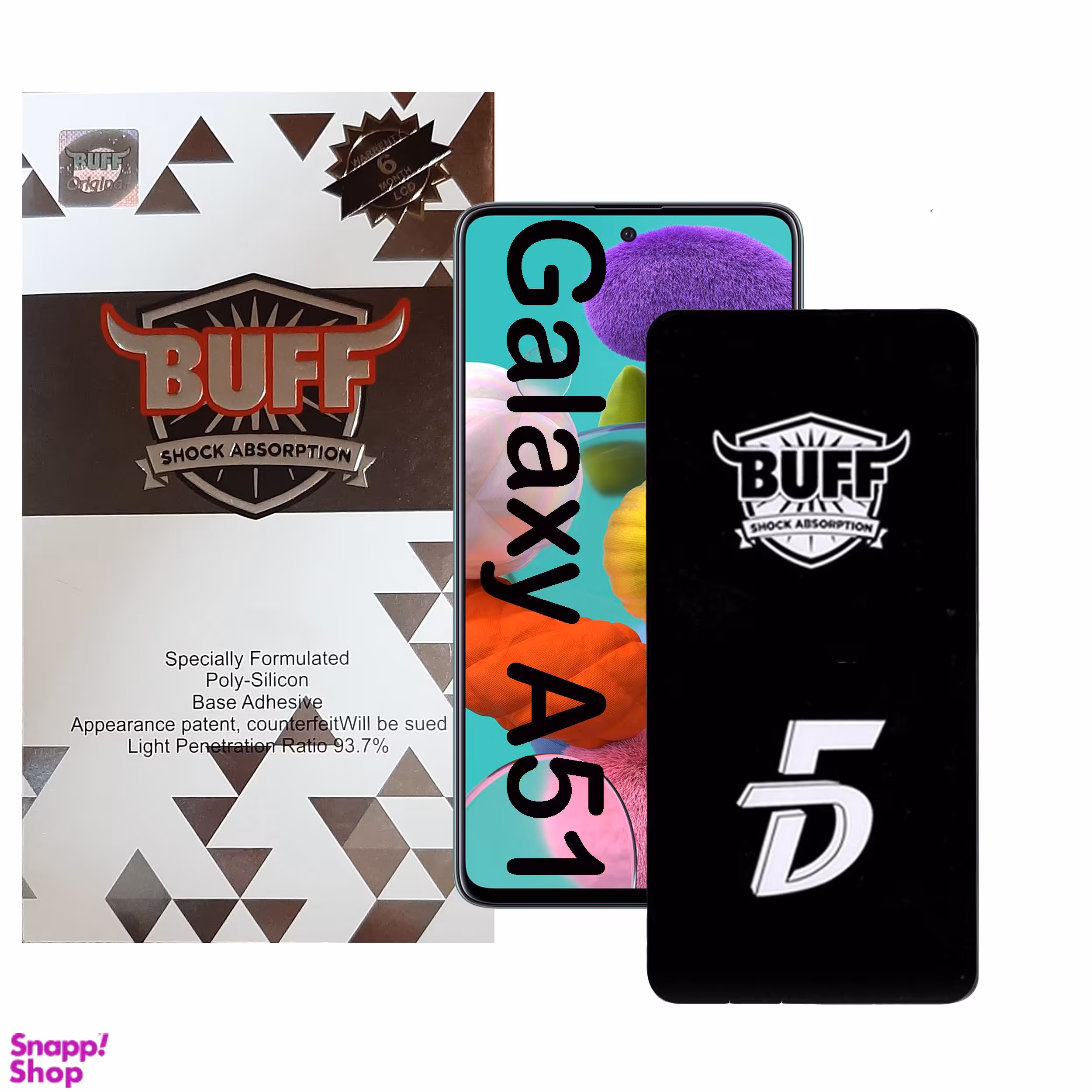 محافظ صفحه نمایش 5D بوف (Buff) مدل F33 مناسب موبایل سامسونگ Galaxy A51