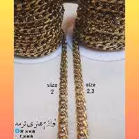 زنجیر استیل کارتیر رنگ ثابت سایز 2(یک متری)زنجیر کارتیه آبکاری قوی